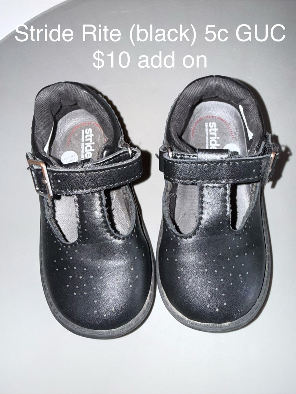 Stride Rite Black T-Strap Mary Jane Kids Shoes